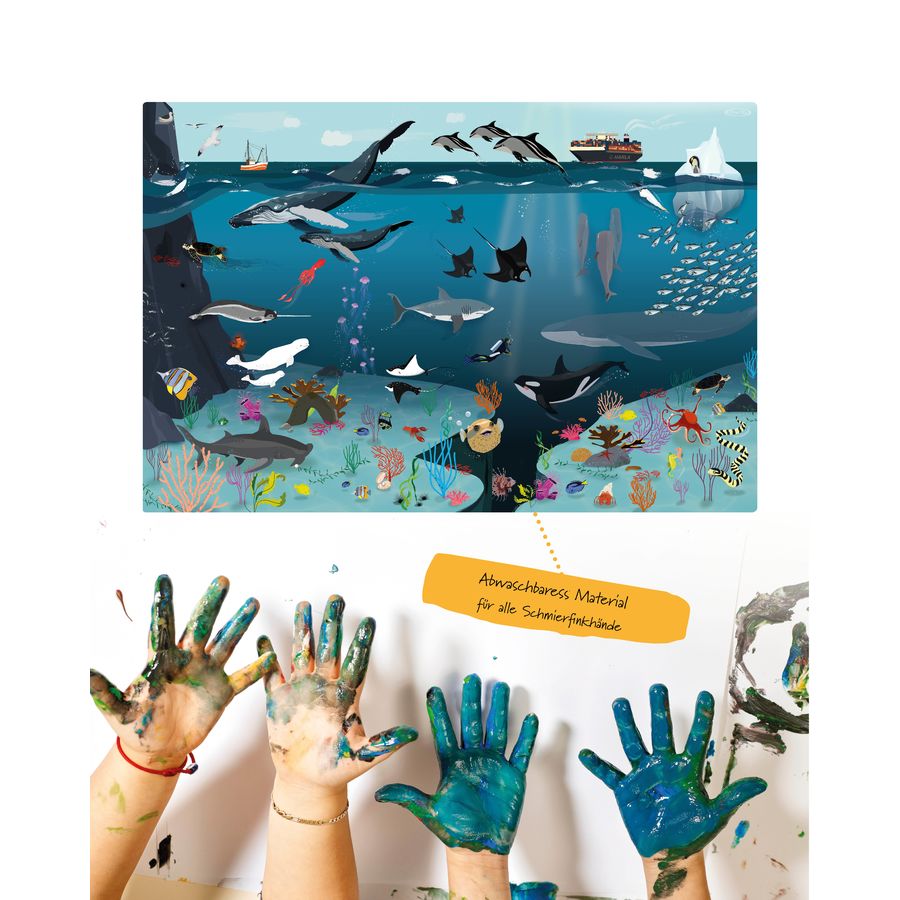 Sous-main pour enfants Monde sous-marin 60x40cm