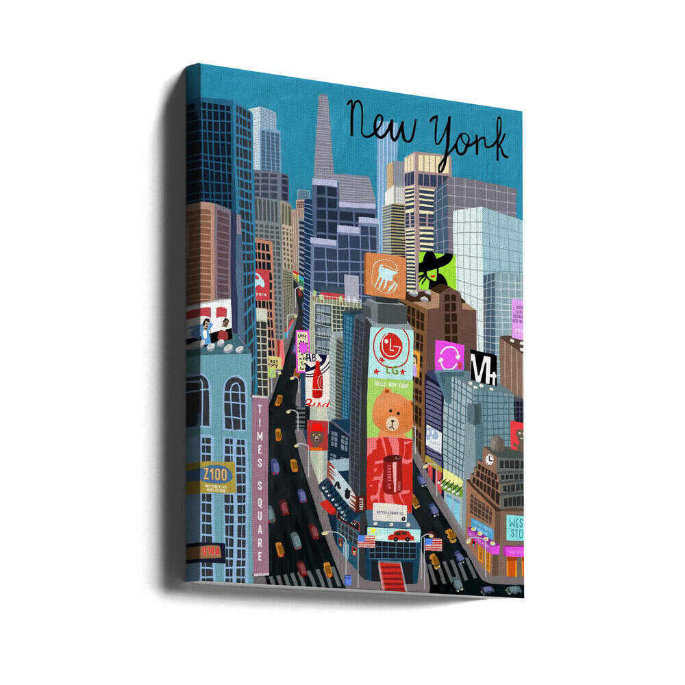 Times Square, New York Illustration by Artist Carla Daly