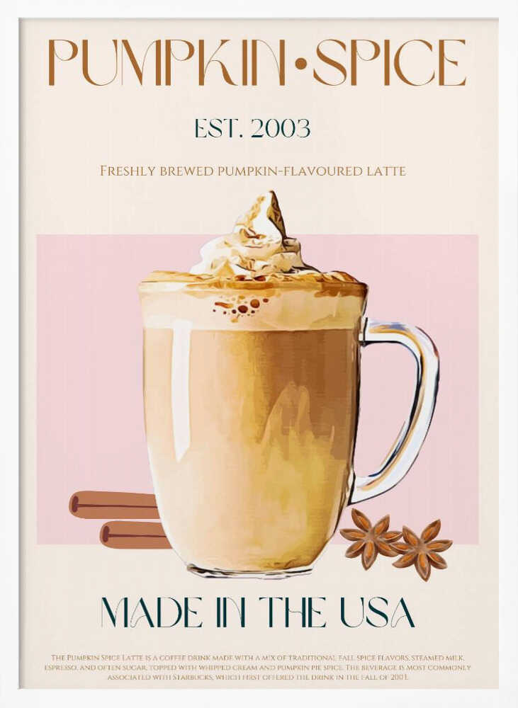 Pumpkin Spice Latte Poster - Autumn Latte Delight