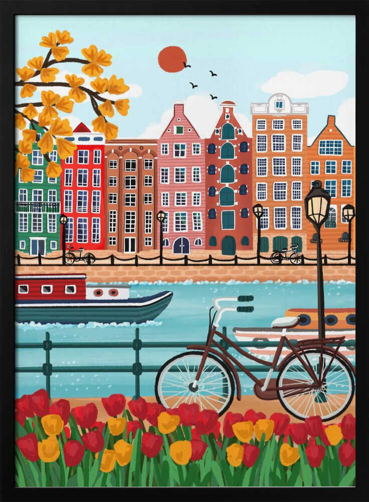 Amsterdam Poster "Canal-Side Charm"