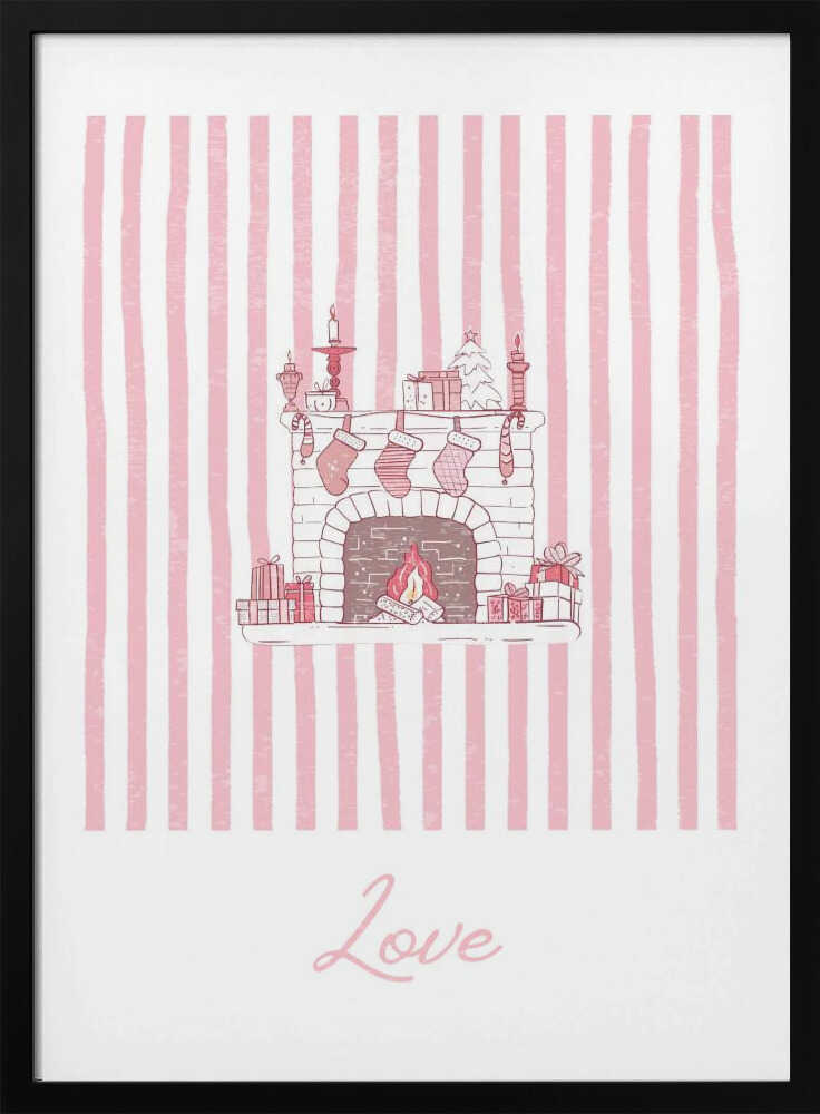 Fireplace Love - Pink Stripes