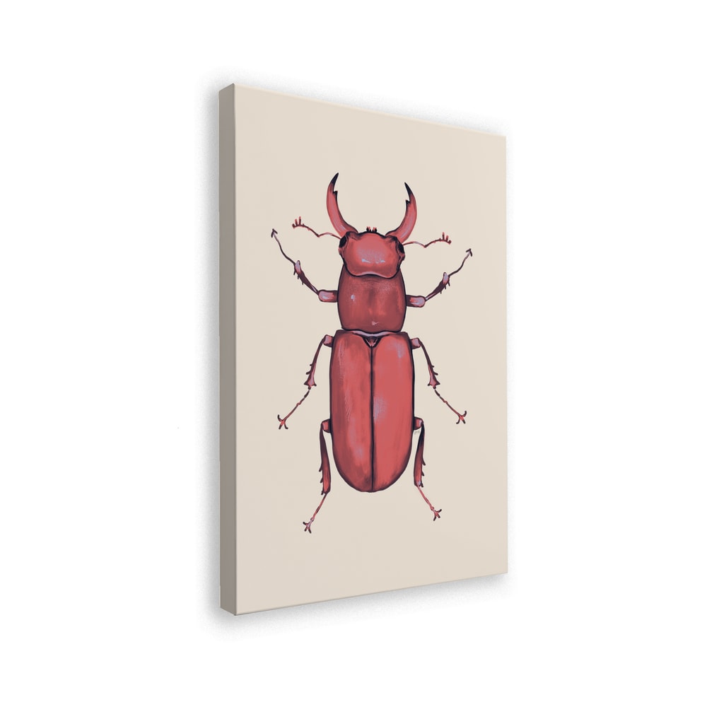 Illustration eines roten Hirschkäfers auf hellem Hintergrund