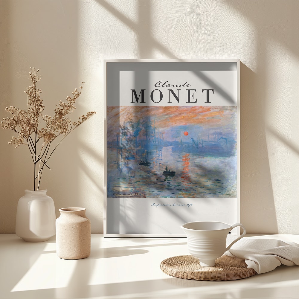 Ausstellungsplakat Claude Monet mit dem Gemälde Impression, Sonnenaufgang