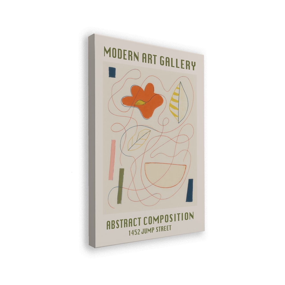 Ausstellungsplakat Modern Art Gallery mit abstrakten Linien und Formen auf Creme