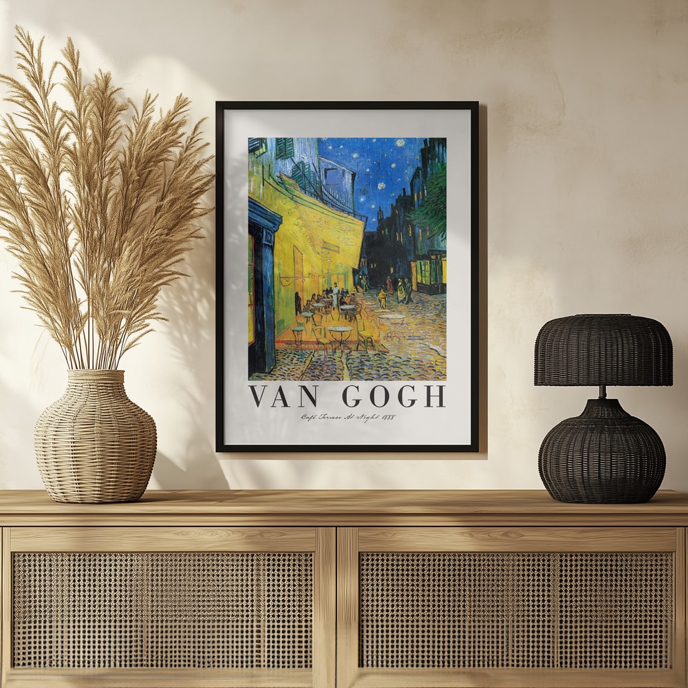 Ausstellungsplakat Vincent van Gogh mit dem Gemälde Caféterrasse am Abend