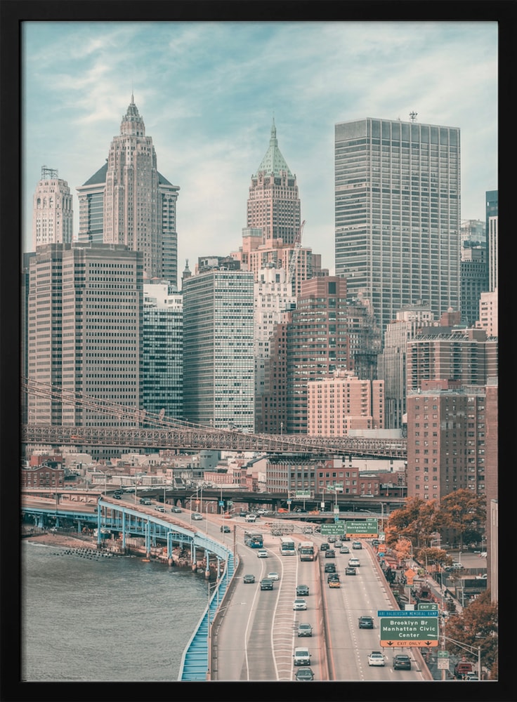 Manhattan Skyline mit Uferstraße