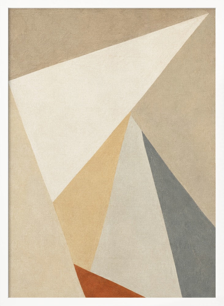Abstrakte geometrische Flächen in Beige, Weiß, Grau und Terrakotta
