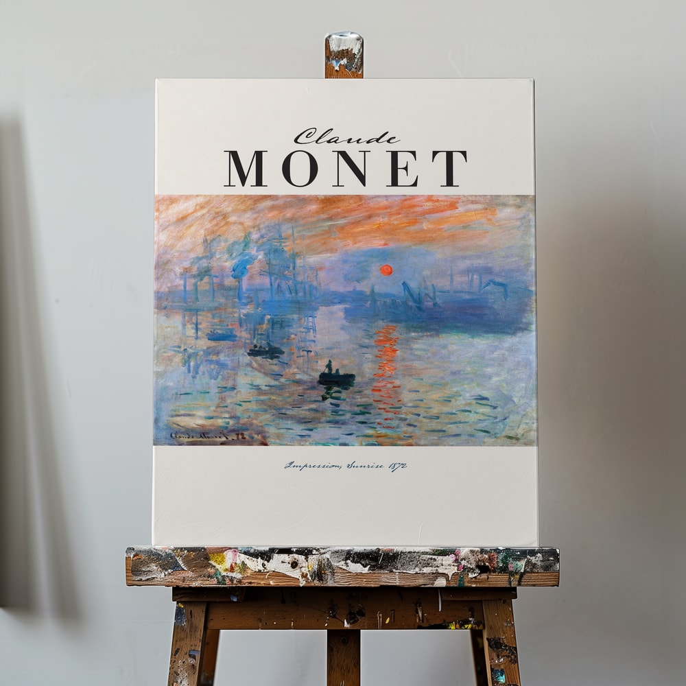 Ausstellungsplakat Claude Monet mit dem Gemälde Impression, Sonnenaufgang
