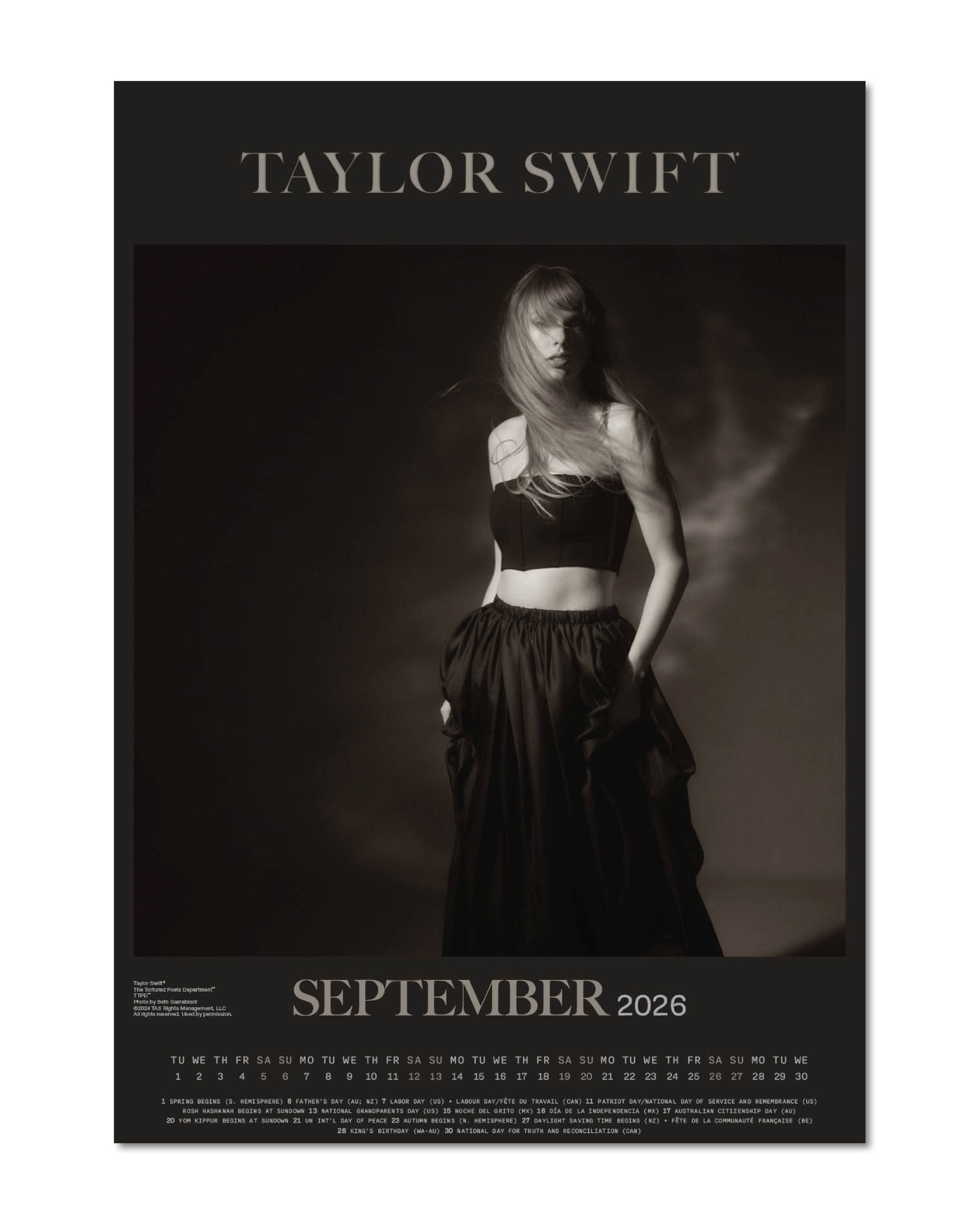 Taylor Swift Calendar 2026 DIN A3