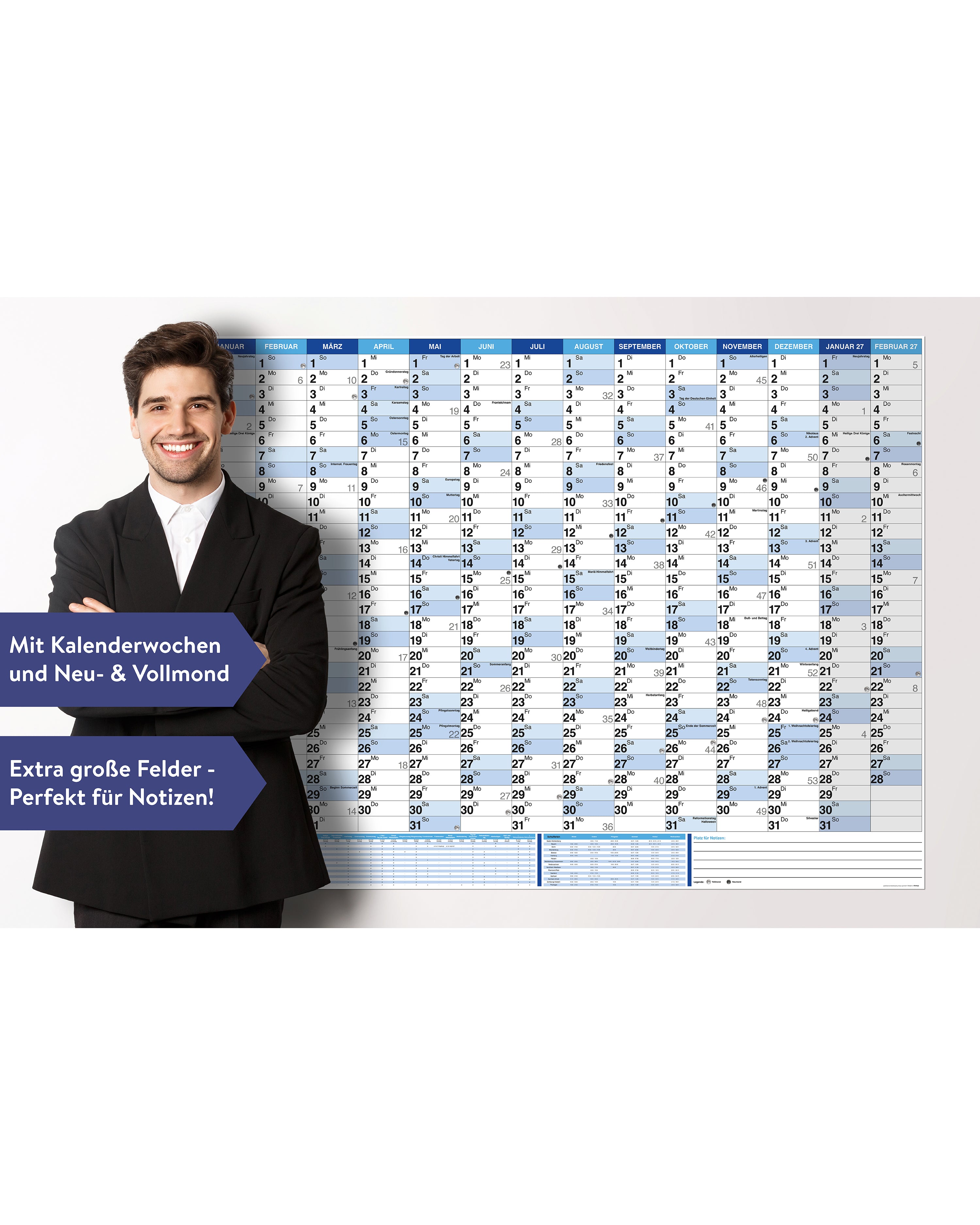 Wandkalender XXL Poster 2026 Papier 250 gr. / matt