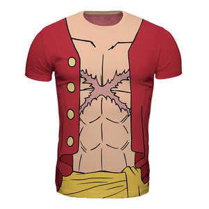 One Piece T-Shirt Allover Print Luffy New World