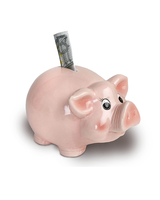 Sparschwein Piggy glasiert M