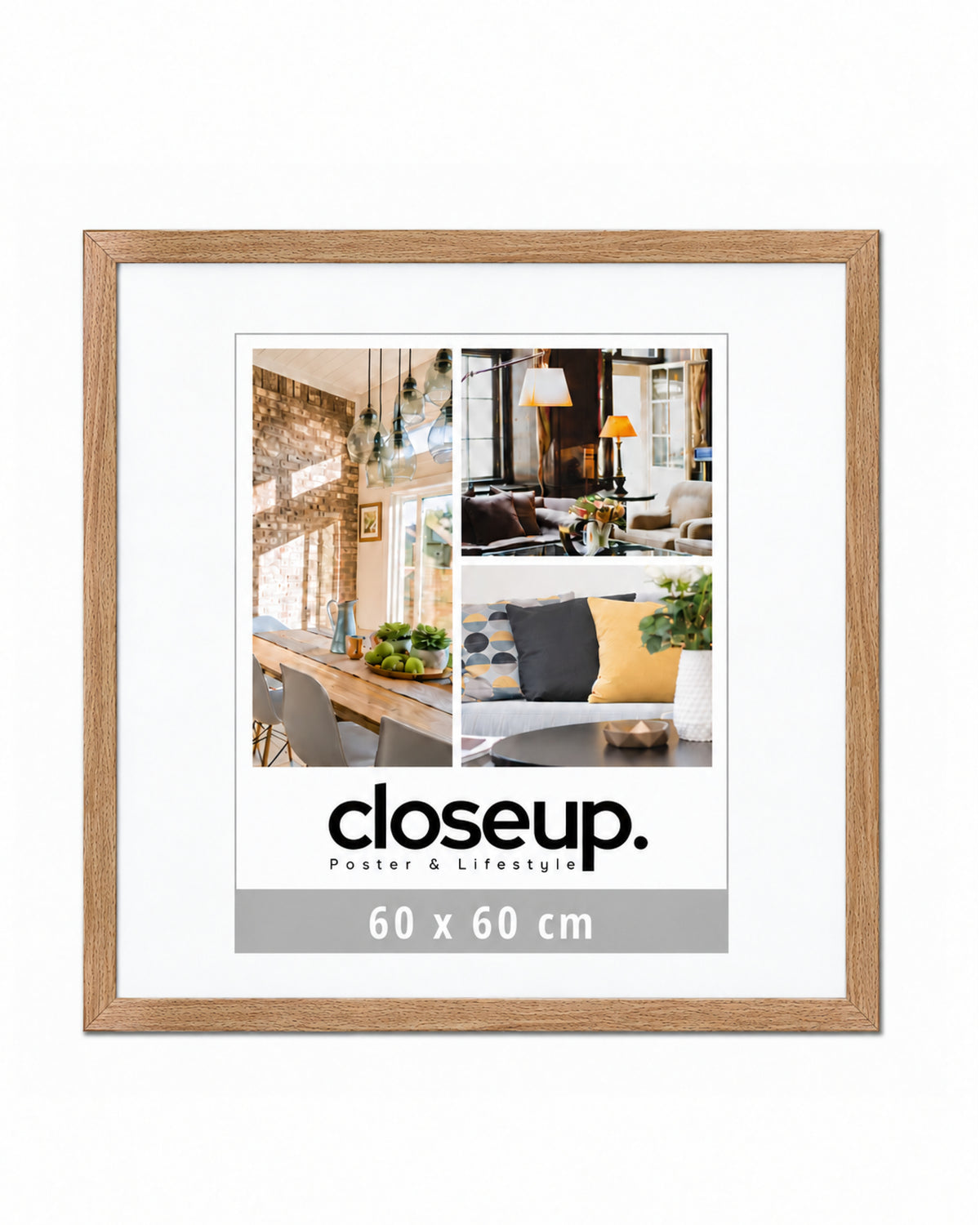 Poster frame 60 x 60 cm light beech wood decor