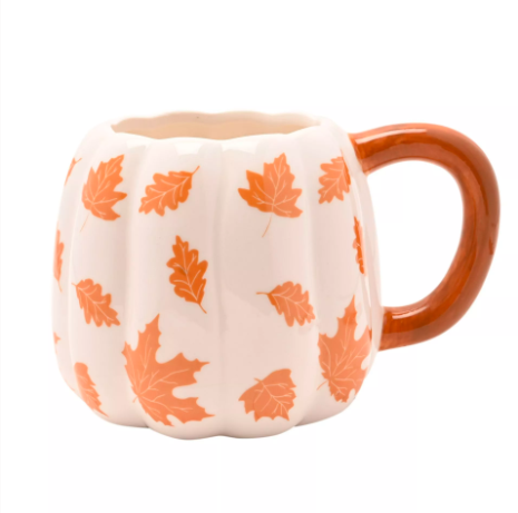 Country Living 3D Pumpkin Mug Orange Leaves 600ml