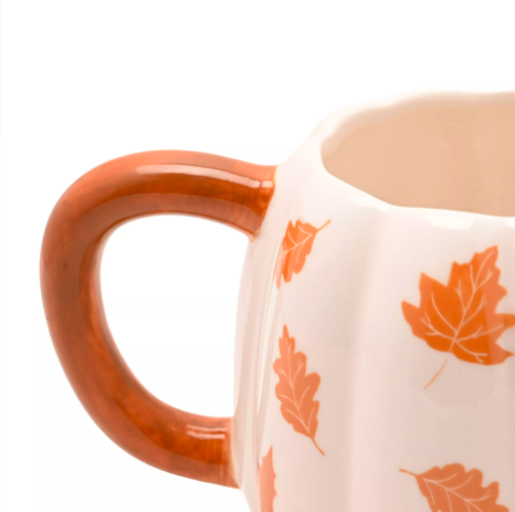 Country Living 3D Pumpkin Mug Orange Leaves 600ml