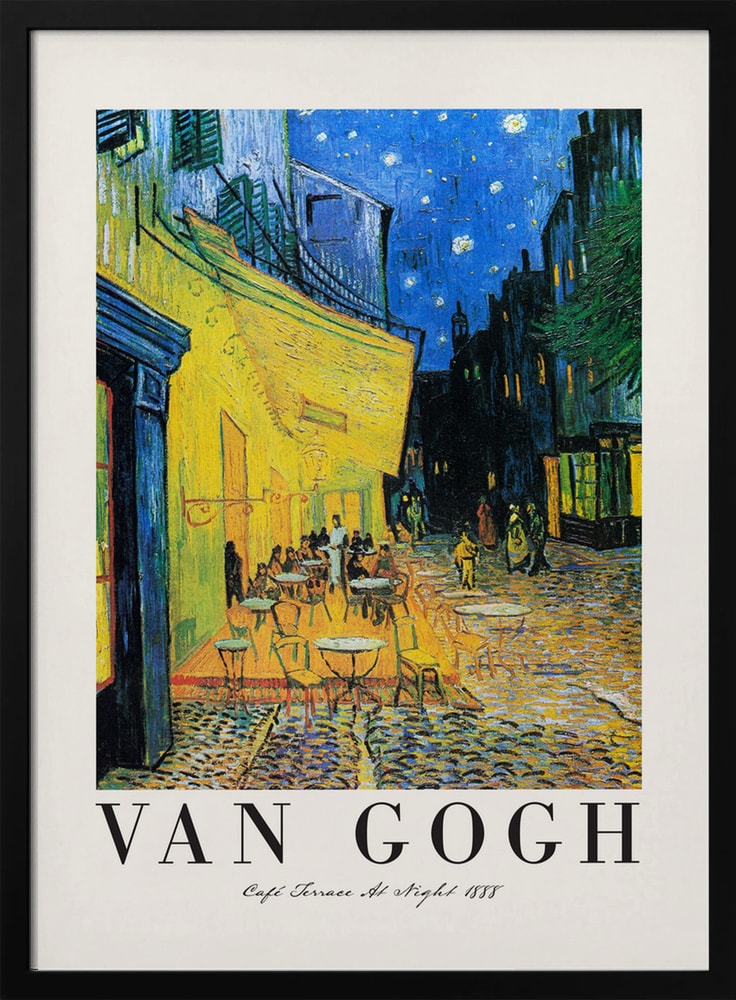 Ausstellungsplakat Vincent van Gogh mit dem Gemälde Caféterrasse am Abend