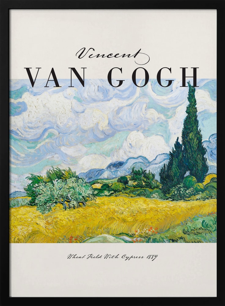 Ausstellungsplakat Vincent van Gogh mit dem Gemälde Weizenfeld mit Zypressen