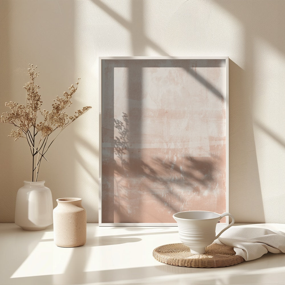 Abstrakte Textur in Pfirsich, Rosé und Creme