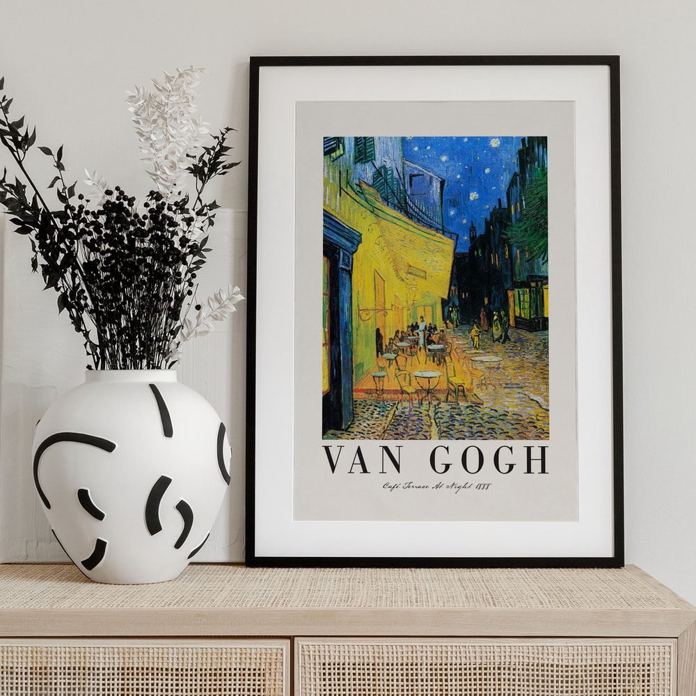 Ausstellungsplakat Vincent van Gogh mit dem Gemälde Caféterrasse am Abend