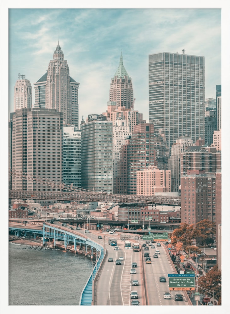 Manhattan Skyline mit Uferstraße