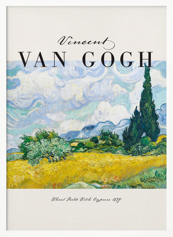 Ausstellungsplakat Vincent van Gogh mit dem Gemälde Weizenfeld mit Zypressen