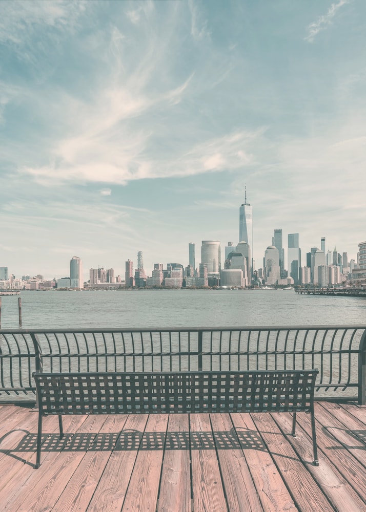 Blick auf Manhattan vom Pier