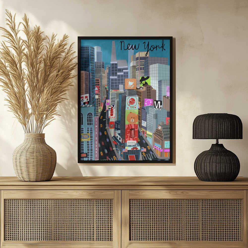 Times Square, New York Illustration by Artist Carla Daly