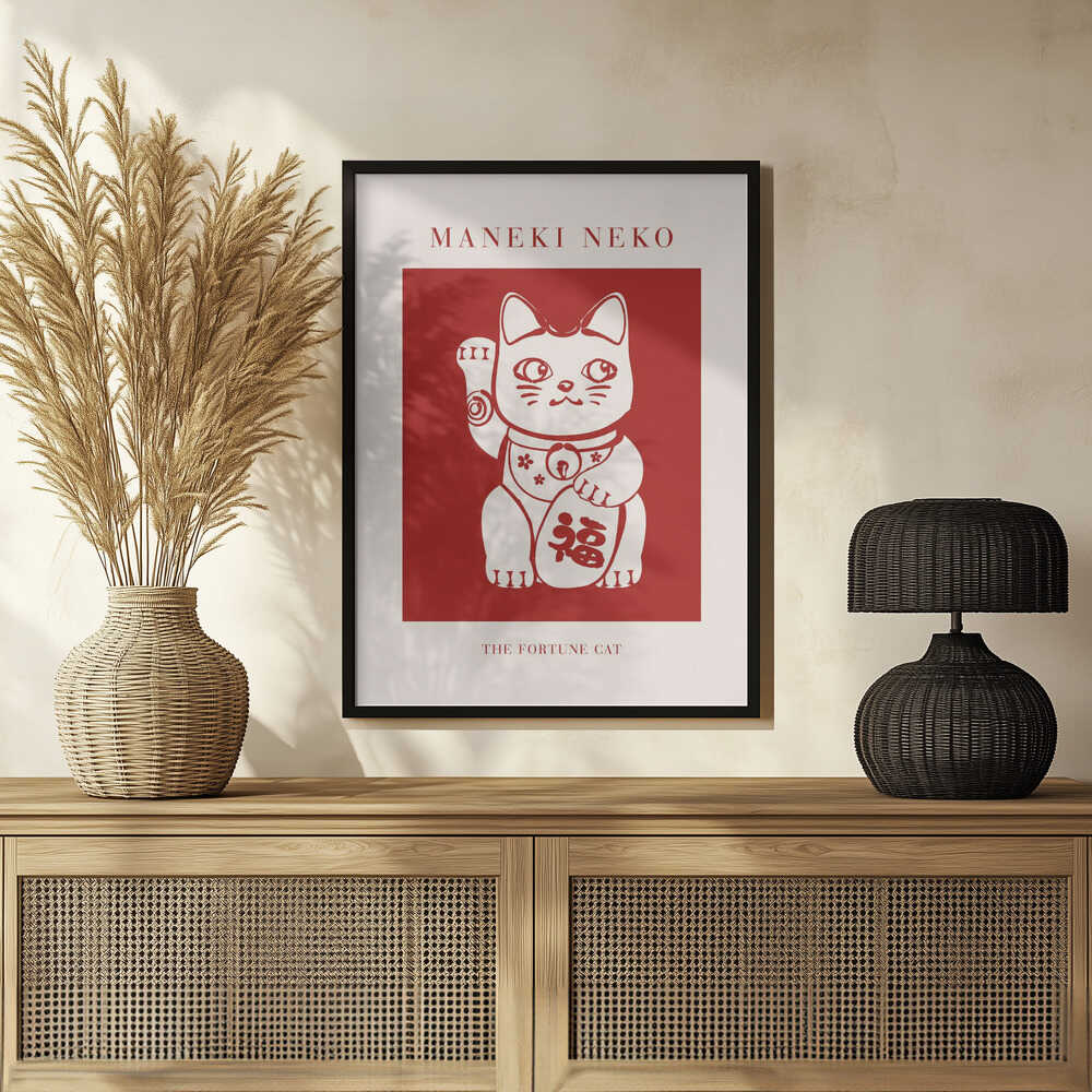 Maneki-Neko Cat Red