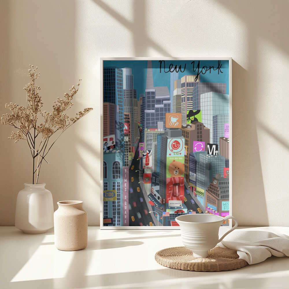 Times Square, New York Illustration by Artist Carla Daly