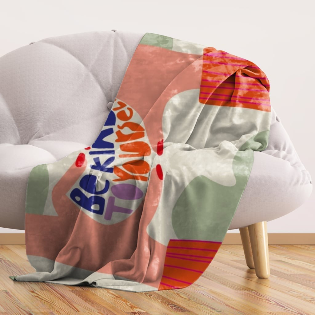 Premium Kuscheldecke 200 x 150 cm – „Be Kind to Yourself“ Design