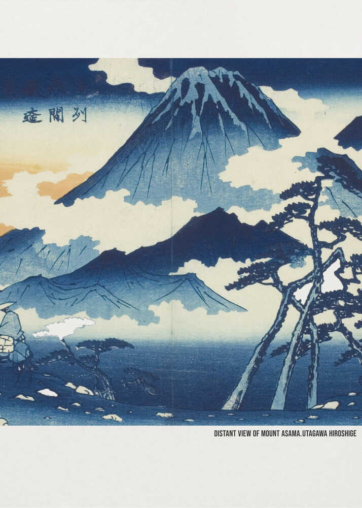 Distant View of Mount Asama, im Shinshu District von Utagawa Hiroshige für Kunstliebhaber
