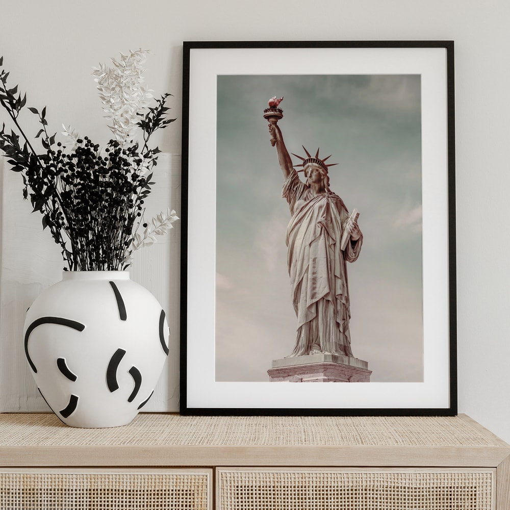 Fotografie der Freiheitsstatue in New York in sanften Vintage-Farben