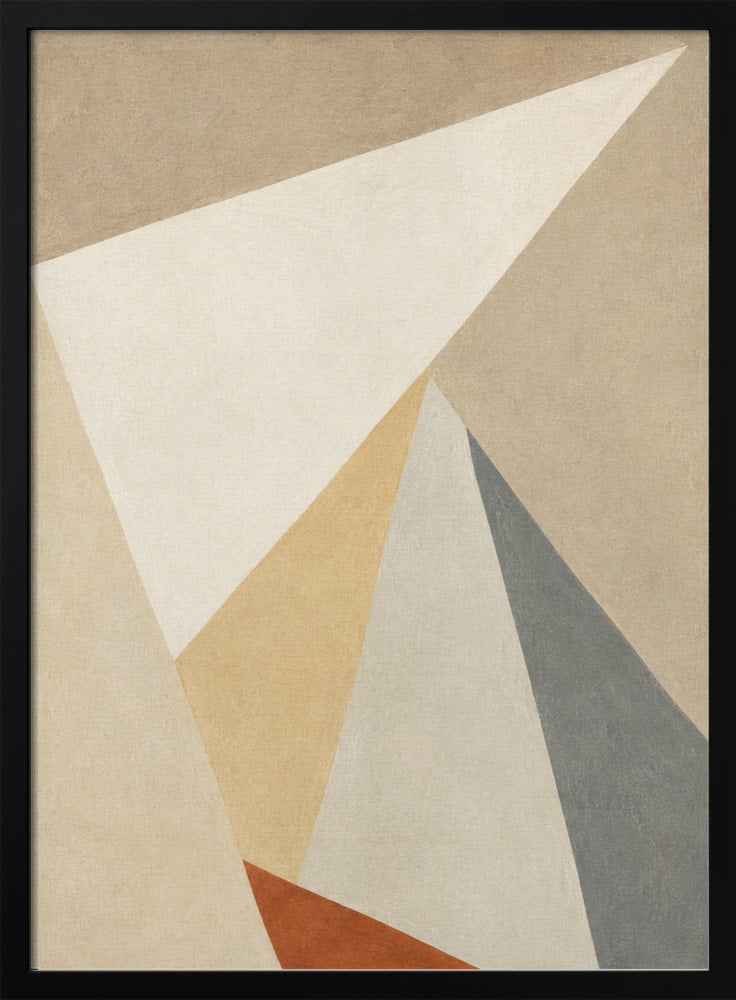 Abstrakte geometrische Flächen in Beige, Weiß, Grau und Terrakotta