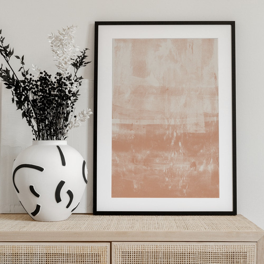 Abstrakte Textur in Pfirsich, Rosé und Creme