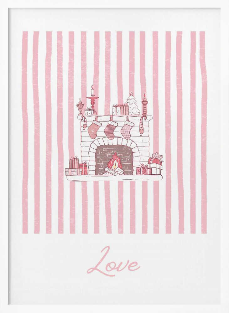 Fireplace Love - Pink Stripes