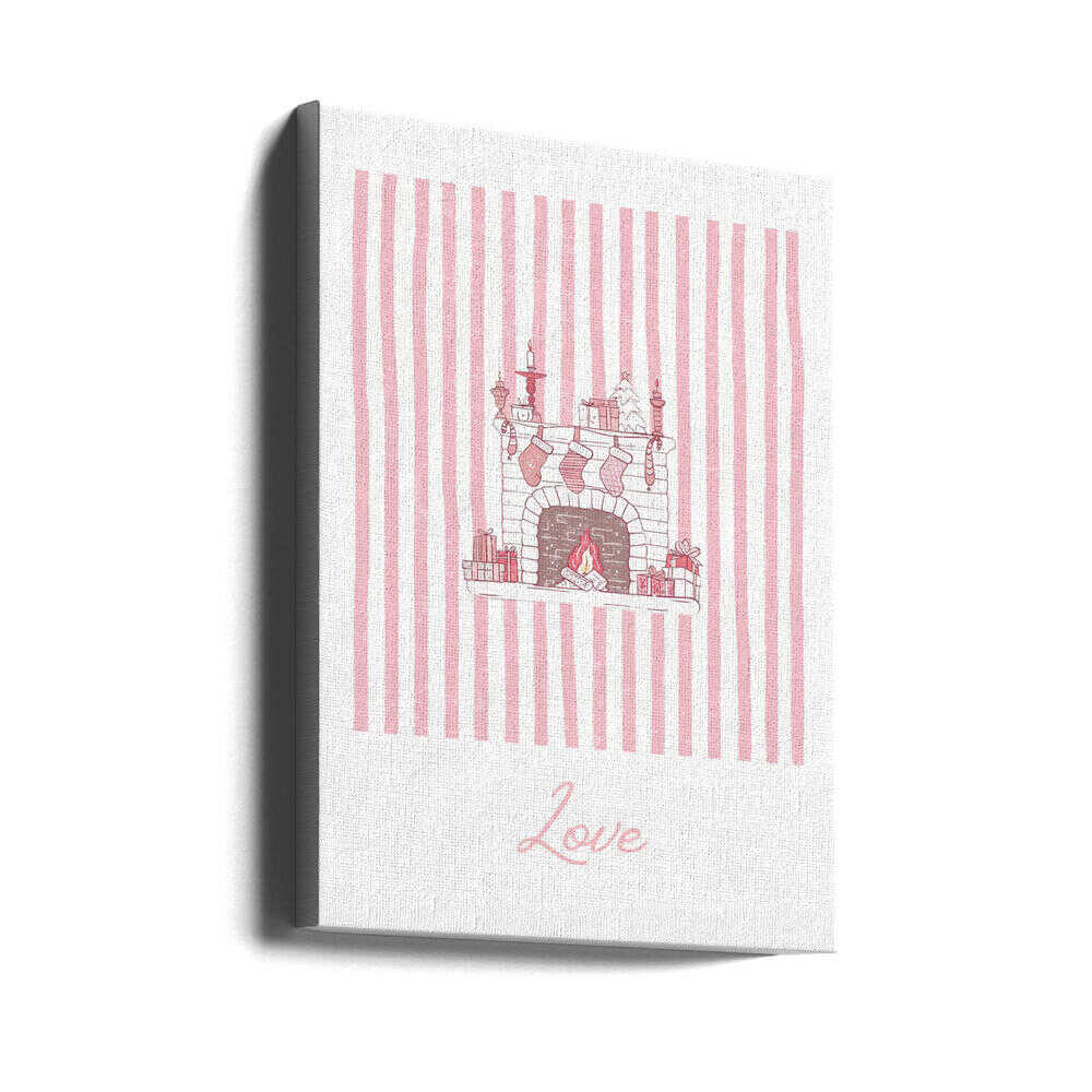 Fireplace Love - Pink Stripes