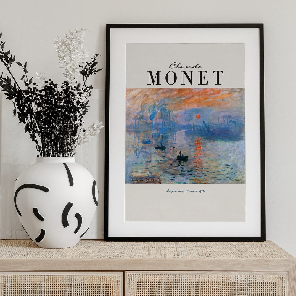 Ausstellungsplakat Claude Monet mit dem Gemälde Impression, Sonnenaufgang