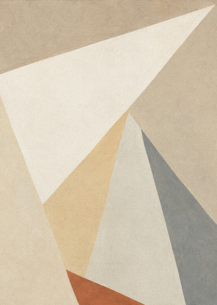 Abstrakte geometrische Flächen in Beige, Weiß, Grau und Terrakotta