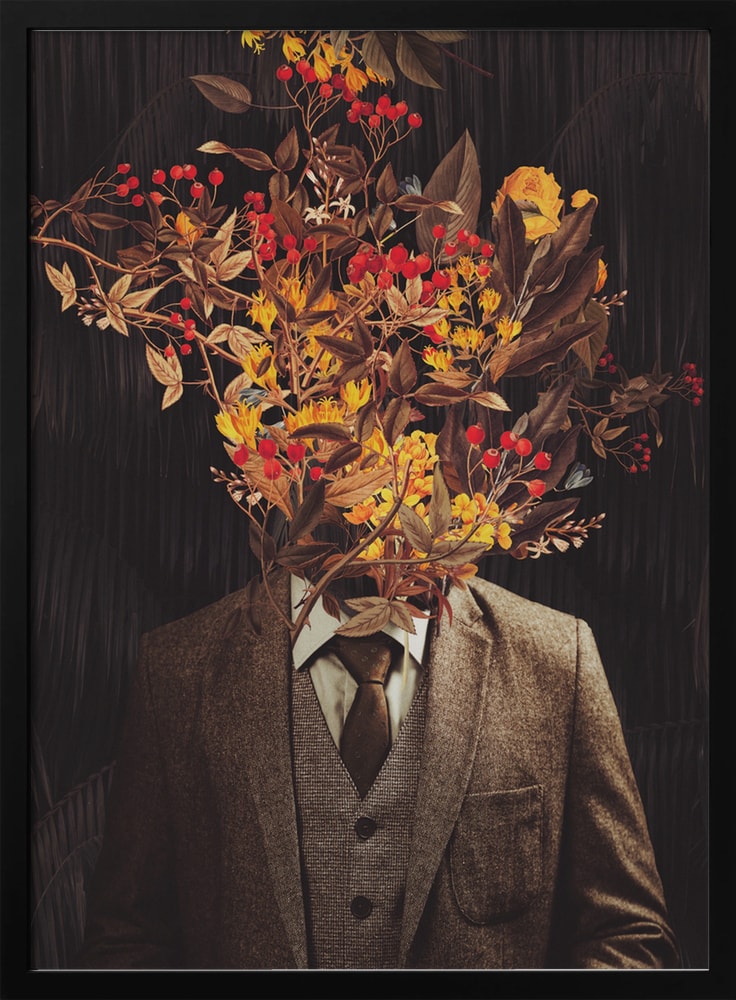 Gentleman mit Blumenkopf