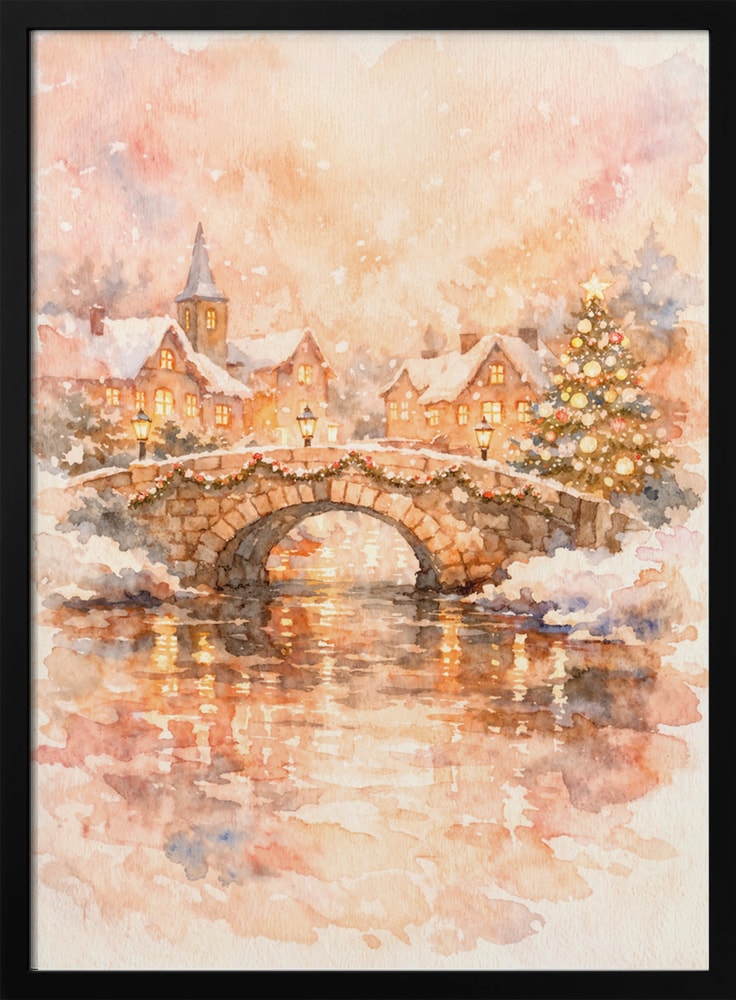 Weihnachtsdorf am Fluss