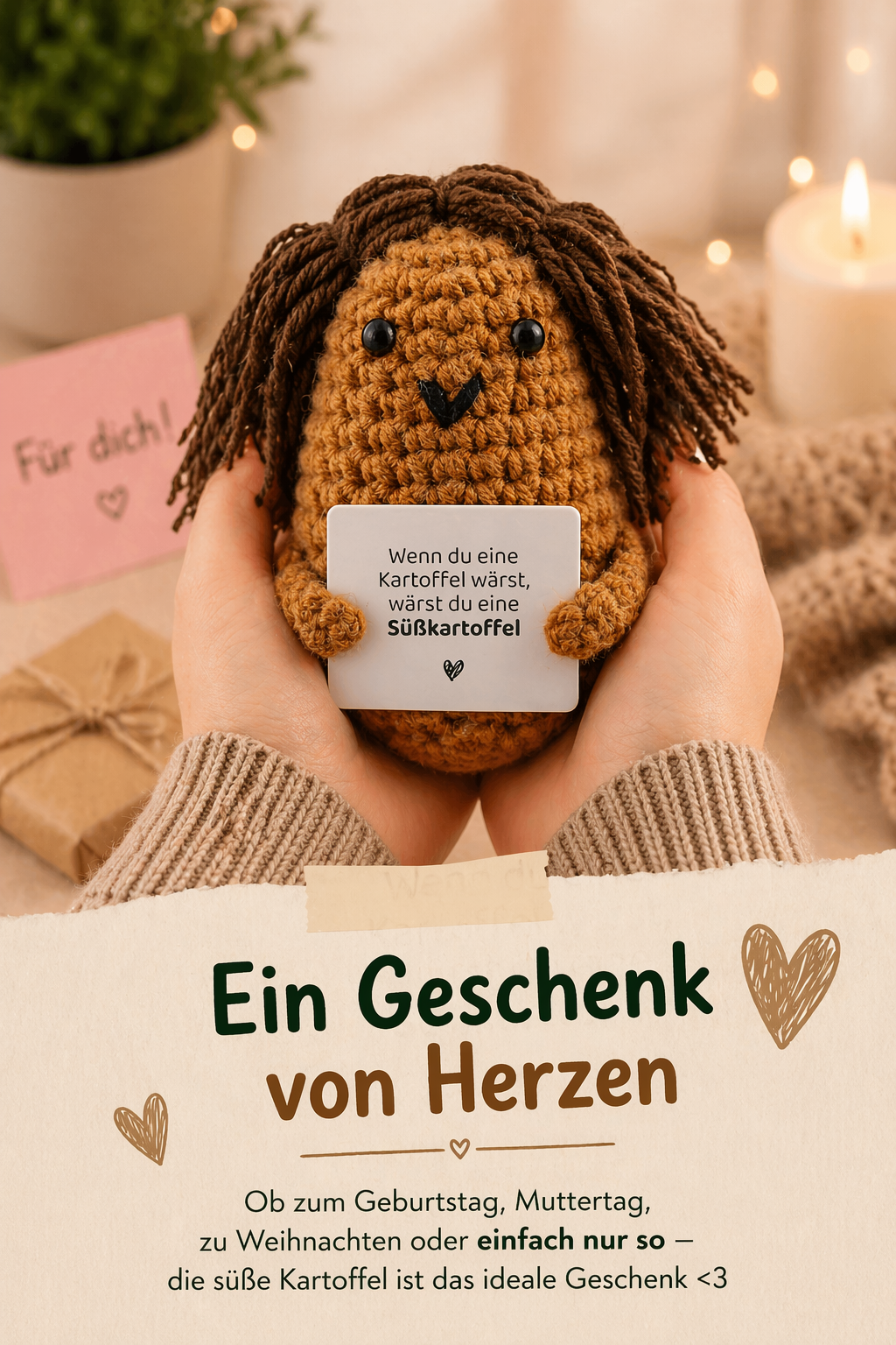 Vegetable Buddies Crochet Figure Potato with Hair