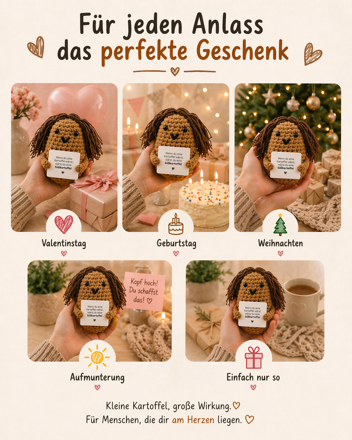 Vegetable Buddies Crochet Figure Potato with Hair