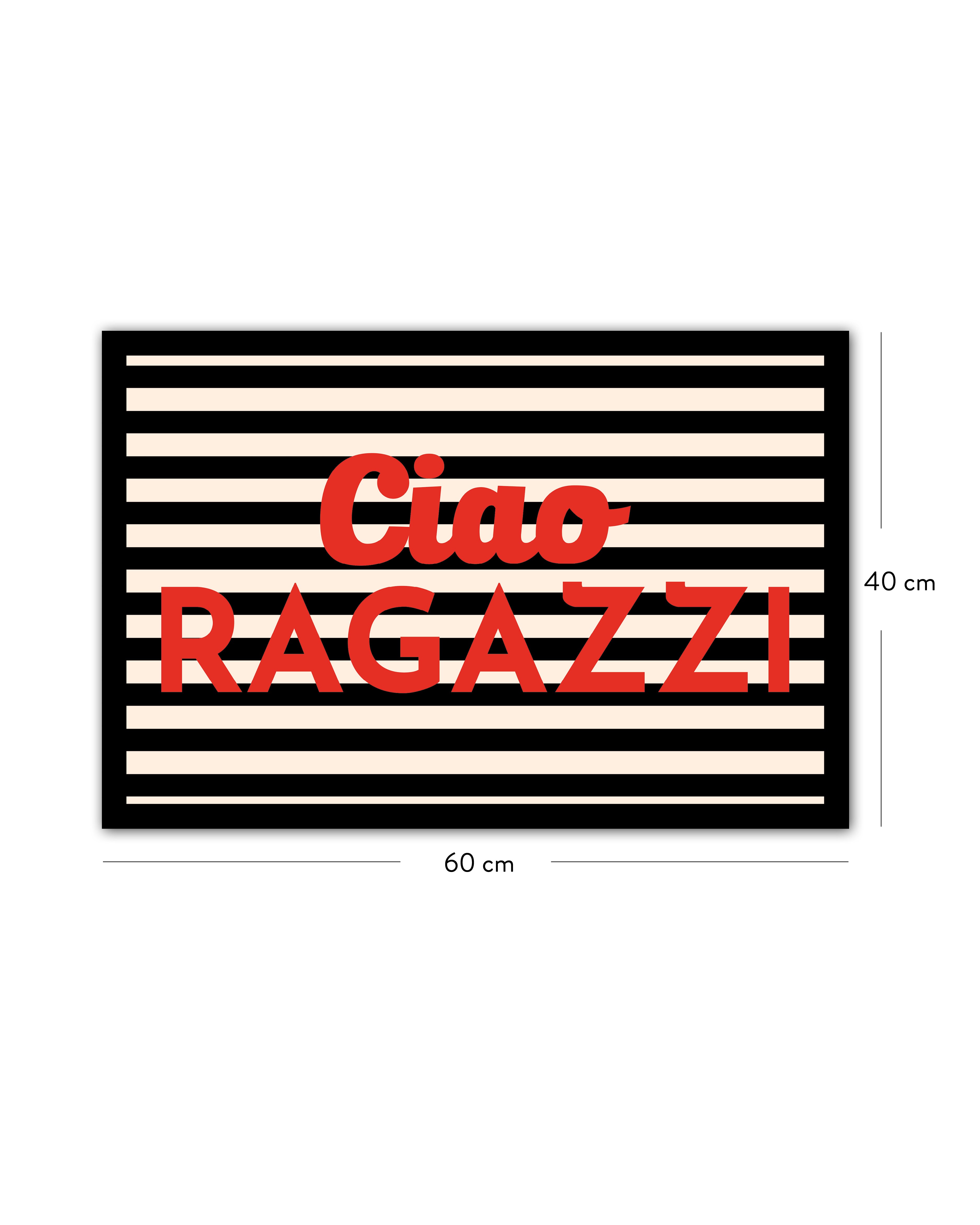 Ciao Ragazzi Statement Fußmatte 60x40 cm  schwarz/rot