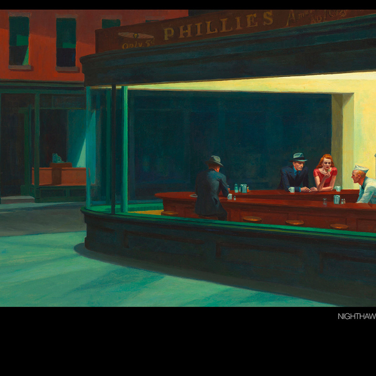 Affiche Nighthawks D'Edward Hopper - Reproduction Haute Qualité - Papier Mat Premium