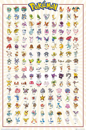 Pokémon Poster Charaktere Kanto 151, deutsche Version