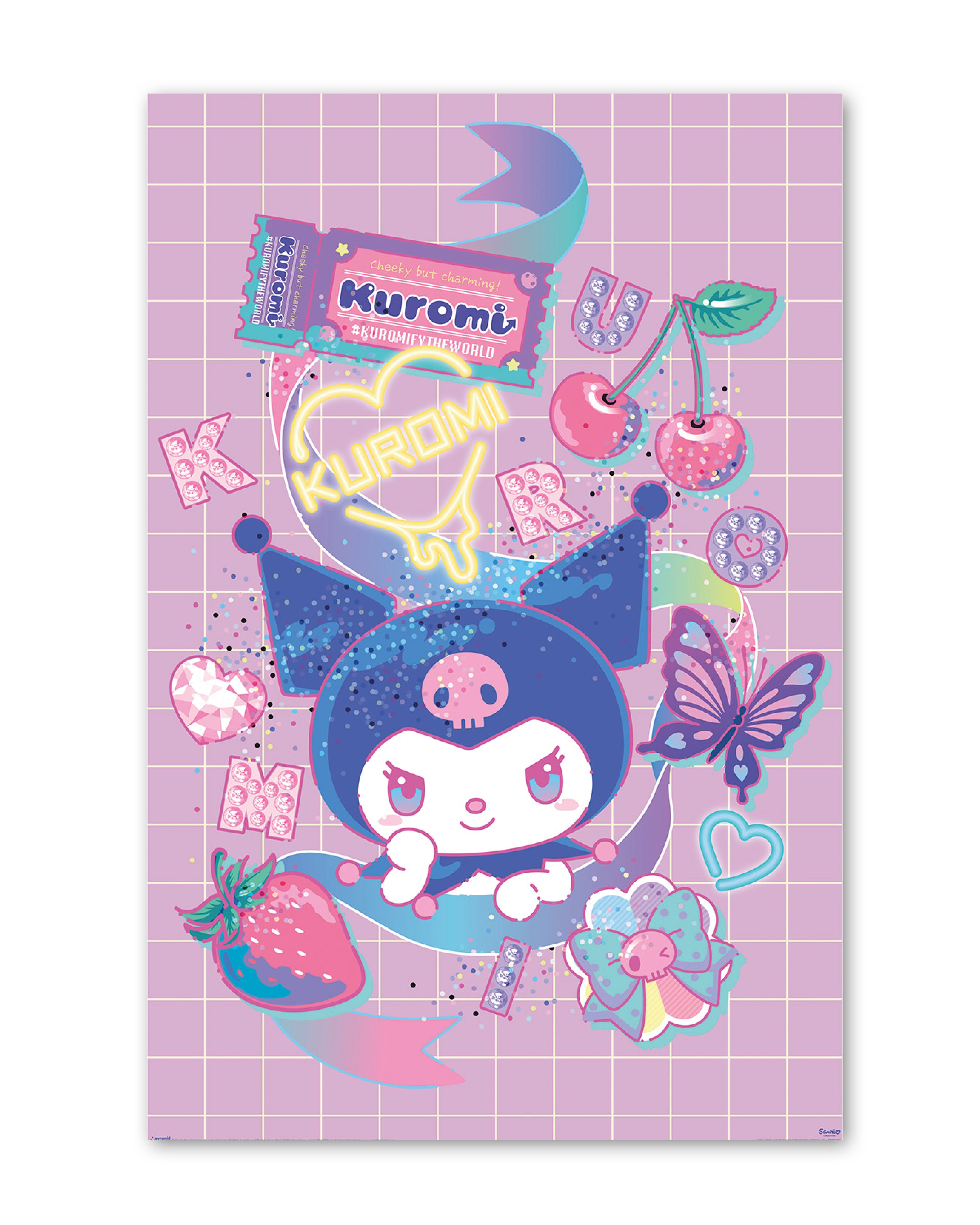 Poster Maxi Sanrio Kuromi - 90x60 Cm - Officiel Licencié - Déco Murale Kawaii Pour Chambre - 12