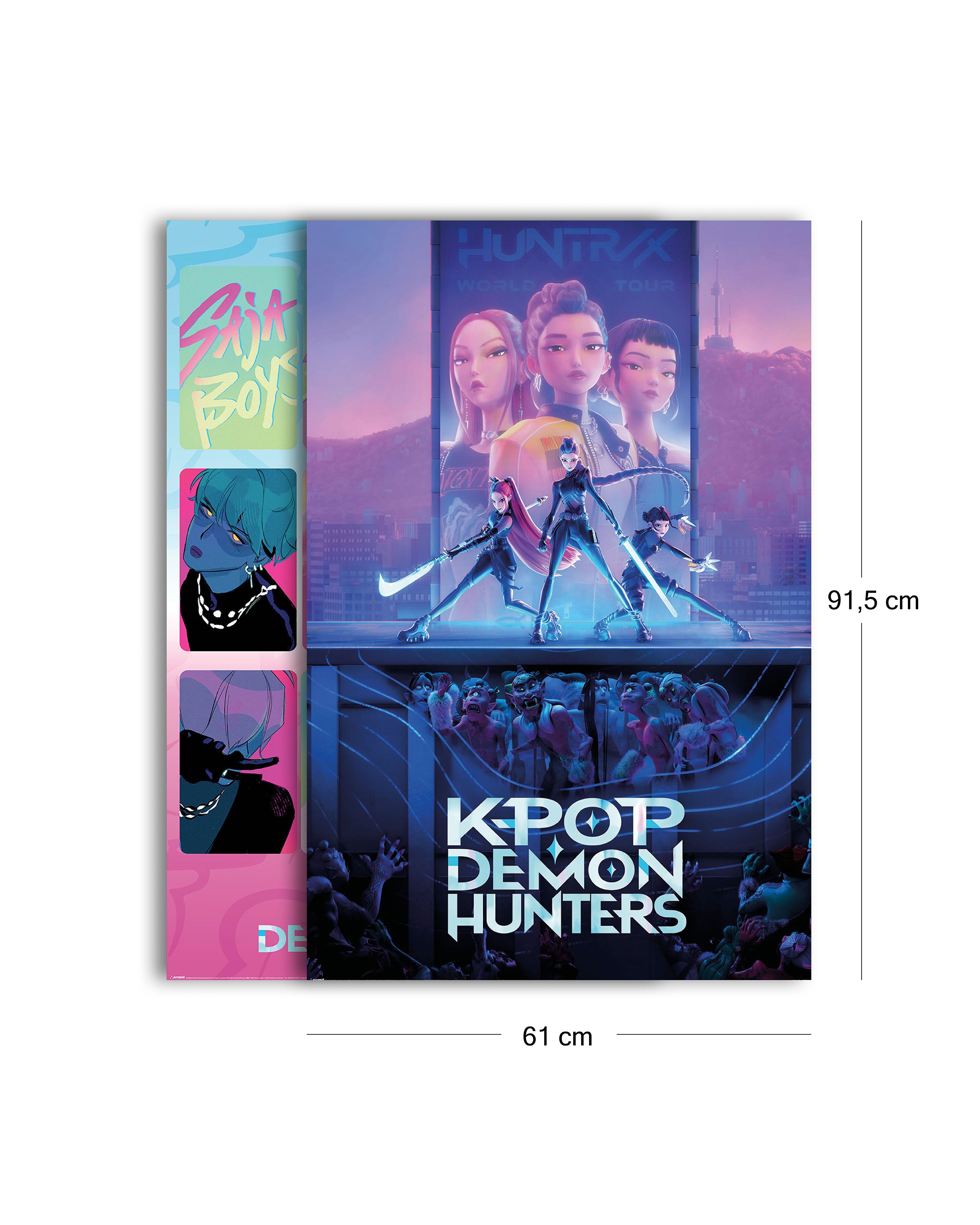 Poster Sur Toile K-Pop Saja Boys Demon Hunters 60x90cm - Décoration Chambre, Bureau, Cadeau Fan
