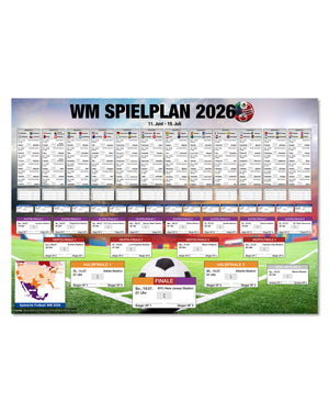 WM Spielplan 2026 | Fußball Weltmeisterschaft | Alle Gruppen & alle Spiele im XXL-Format | Beschriftbar