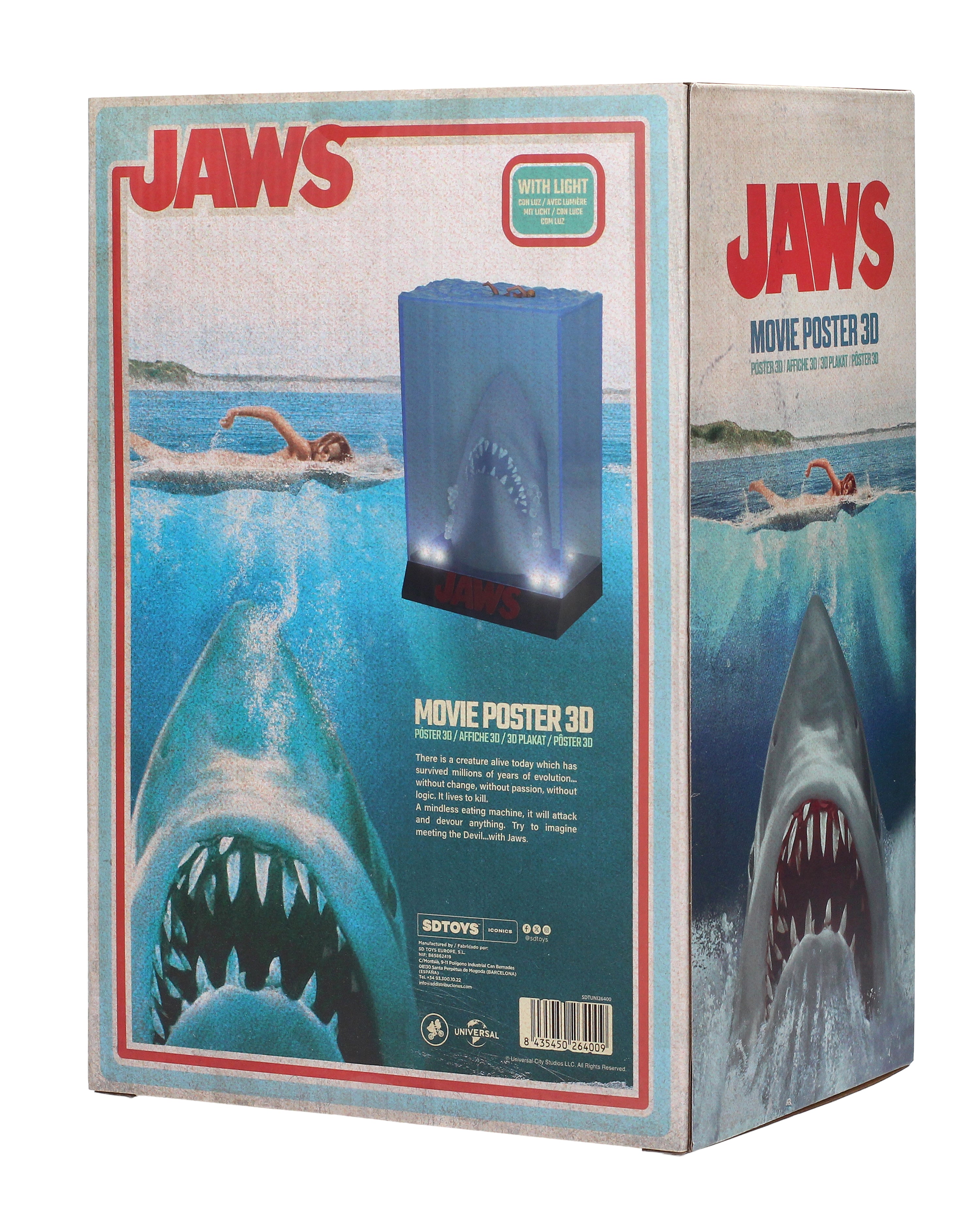 jaws 3dポスター スタチュー Jaws 3D Poster Statue 50th Anniversary LED Edition