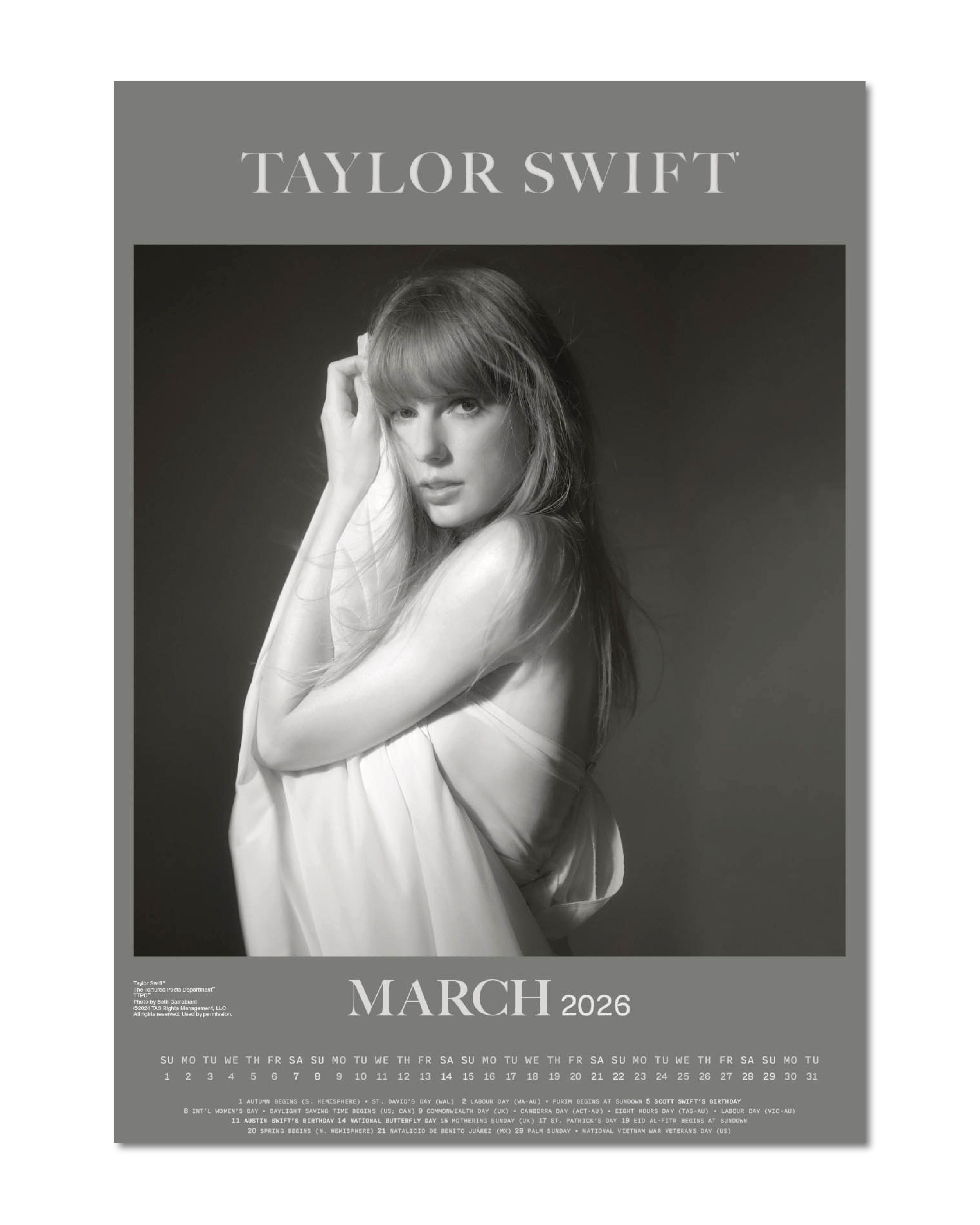 Taylor Swift Calendar 2026 DIN A3